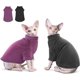 thumbnail image 1 of Cat Sweater 2-Pack,Turtleneck Hairless Shirt Soft Warm Kitten Clothes with Sleeves Pullover Pet Winter Pajamas Jumpsuit(Black and Purple, Large Size), 1 of 4
