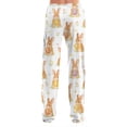 thumbnail image 5 of Fgvctg Easter Womens Pajamas Plus Size Wide Leg Sleepwear Pajamas Pant Soft Rabbit Graphic High Waisted Pjs Easter Eggs Spring Drawstring Lounge Pants with Pockets Saffron L, 5 of 6