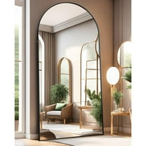 Full Length Mirror with Stand, 41"x81" Floor Mirror Freestanding, Arched Wall Mirror, Oversized, Wall Mounted Mirror for Bedroom(Black)
