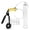 Black, variant on LeLuv® Ultima Penis Pump, Brass Handle w/ Black Rubber Grips, Clear Hose | TPR Seal, 4 Constriction Rings | 12" x 1.75" Cylinder