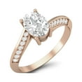 thumbnail image 2 of Mooneye 1.28 Ct Oval Moissanite Diamond 925 Sterling Silver Rose Vermeil Solitaire Women Gifts Ring, 2 of 3