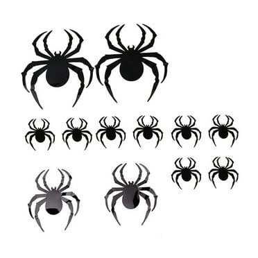 12 Pcs Spider Stickers Large Decals Wall PVC Halloween Atmosphere Decorations