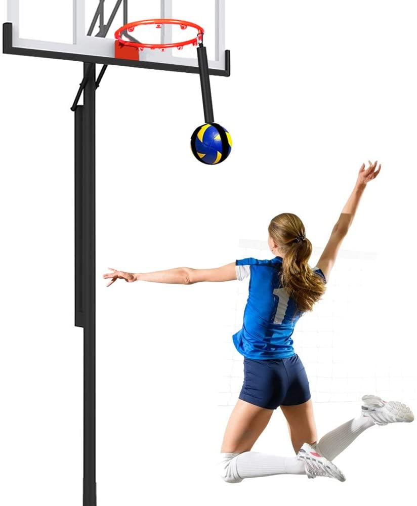 Volleyball Equipment Training Aid Improves Serving Arm Swing Mechanics and Spiking Power QUTHZZHY Volleyball Spike Trainer Jumping Volleyball Spike Training System for Basketball Hoop 