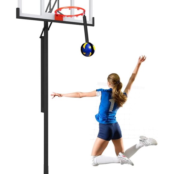 Volleyball Spike Trainer, Volleyball Spike Training System for Basketball Hoop, Volleyball Equipment Training Aid Improves Serving, Jumping, Arm Swing Mechanics and Spiking Power
