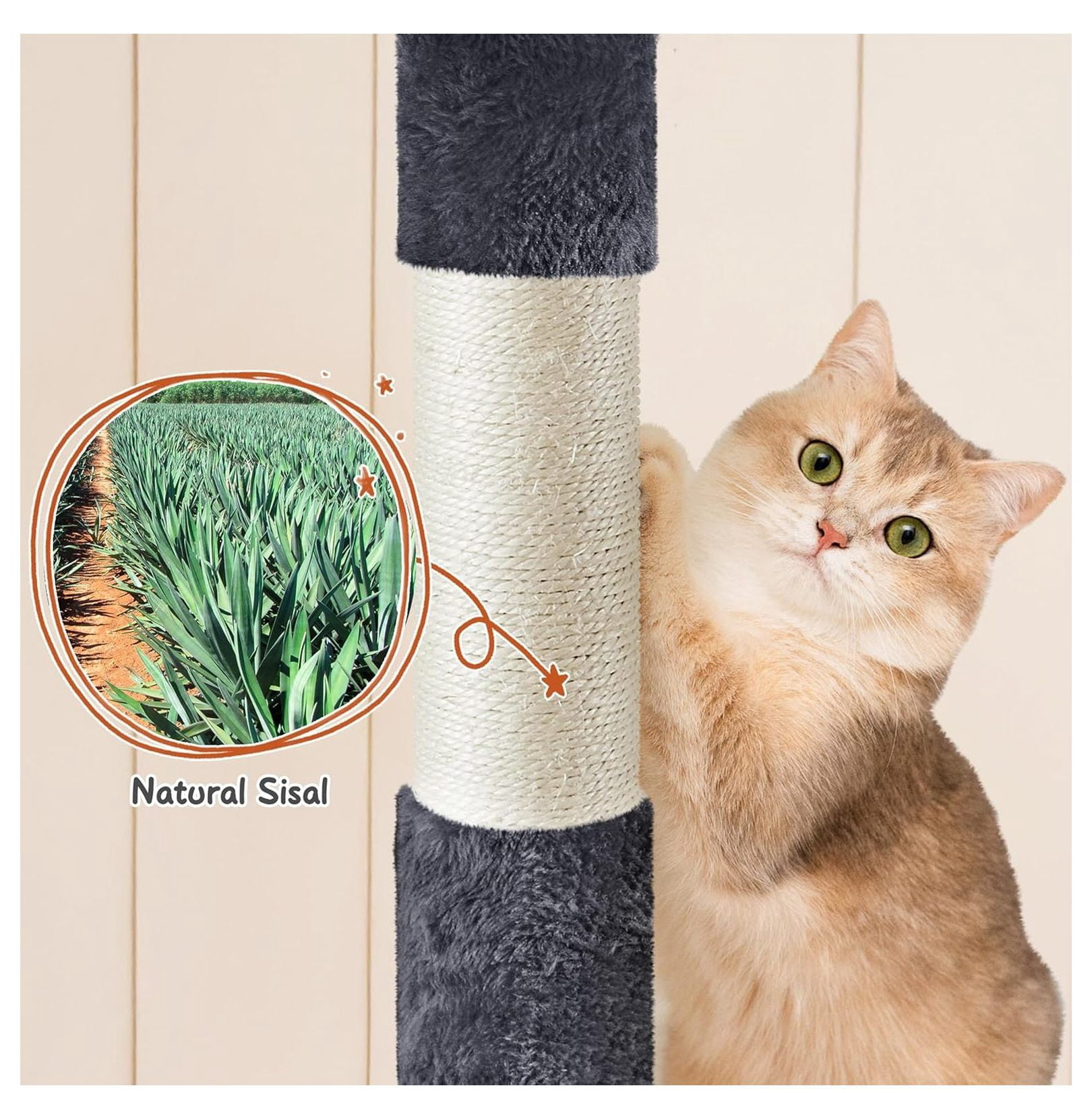 Cat Tree for Large Cats 76.5", Extra Large Cat Tower with Scratching Posts & Perches
