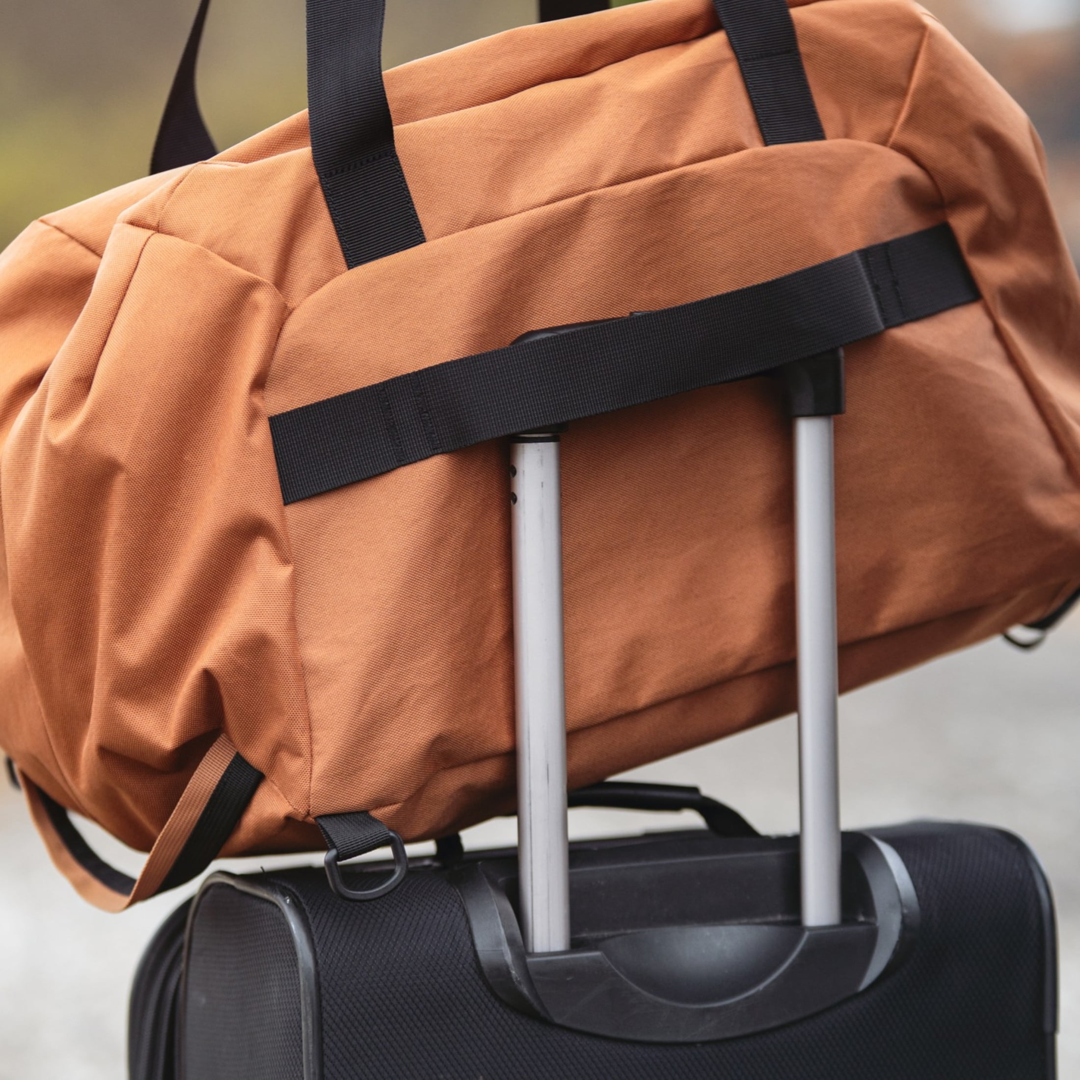Ozark Trail 42L Polyester Crossover Duffel Bag with Tuckable Backpack Straps, Brown