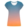 thumbnail image 5 of Ruimatai Women's Bohemian Paisley Print T-Shirt Casual Round Neck Short Sleeve Blouse Soft Breathable Summer Top, 5 of 6