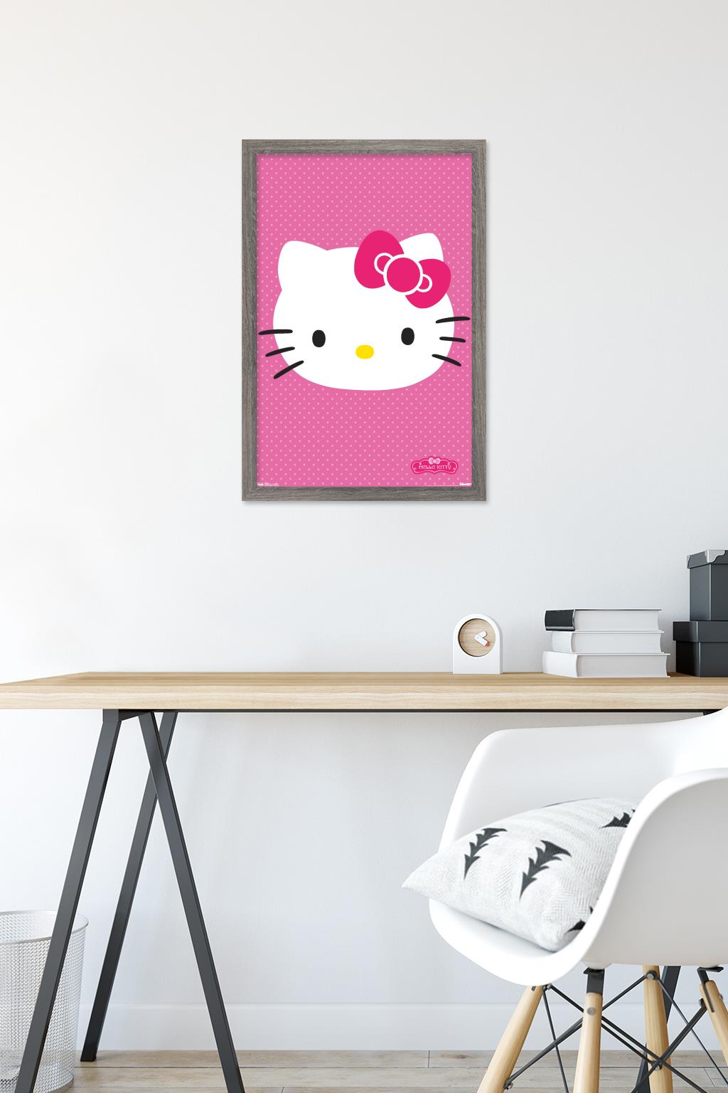 Hello Kitty - Face Wall Poster, 14.725" x 22.375", Framed