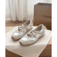thumbnail image 2 of ELLSIAR Women's Bow Mary Jane Wedge Shoes with Elastic Cross Straps, 2 of 6