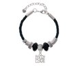 thumbnail image 2 of Delight Jewelry Silvertone Faith Hope Love Godmother Celtic Knot Leather Bead Bracelet, 7"+2" Extender, 2 of 4