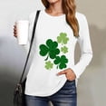 thumbnail image 5 of UngA St Patricks Day Shirt Women Lucky Shamrock Long Sleeve Tshirt Saint Patricks Day Green Clover Tee Top,Size S, 5 of 8