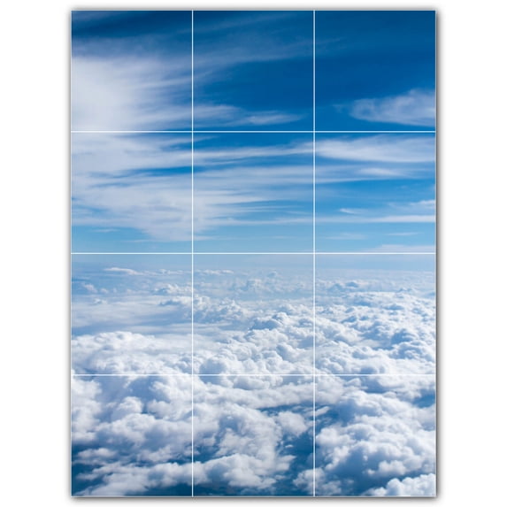 Picture-Tiles.com: Clouds Ceramic Tile Wall Mural WAL500393-34XL. 36"W x 48"H using (12) 12" x 12" Ceramic Tiles-Satin Finish