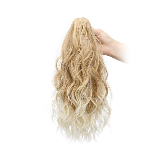 Synthetic Claw Clip In Ponytail Curly Blonde Brown Short Hairpiece Fluffy Hair Ponytail Hair Extensions