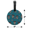 thumbnail image 6 of Coffee Lover Pattern Cute Travel Cups Round Leather Luggage Card Suitcase Carry-On ID Tag, 6 of 6