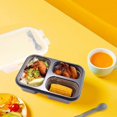 thumbnail image 3 of "3 Compartment Lunch Box - Lunch Box for Adults, Foldable Silicone Lunch Box - Includes Men's Work Cutlery for Convenient Meal Prep.", 3 of 5