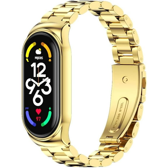 KOMI Watch Band Compatible With Xiaomi Mi Band 7, Metal Stainless Steel Replacement Straps for Mi Band 7