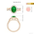 thumbnail image 5 of ANGARA Lab Grown 1.5 Ct Oval Emerald Twisted Vine Ring with Diamond Halo for Women in 14K Rose Gold (Size-9x7mm) | May Birthstone, Anniversary, Jewelry Gift for Women | Lab-Grown Emerald Ring, 5 of 7