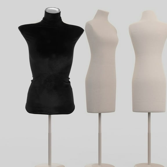 LULULION 1 Piece Half Body Mannequin Cover for Photographing Aid with Black Velvet Finish
