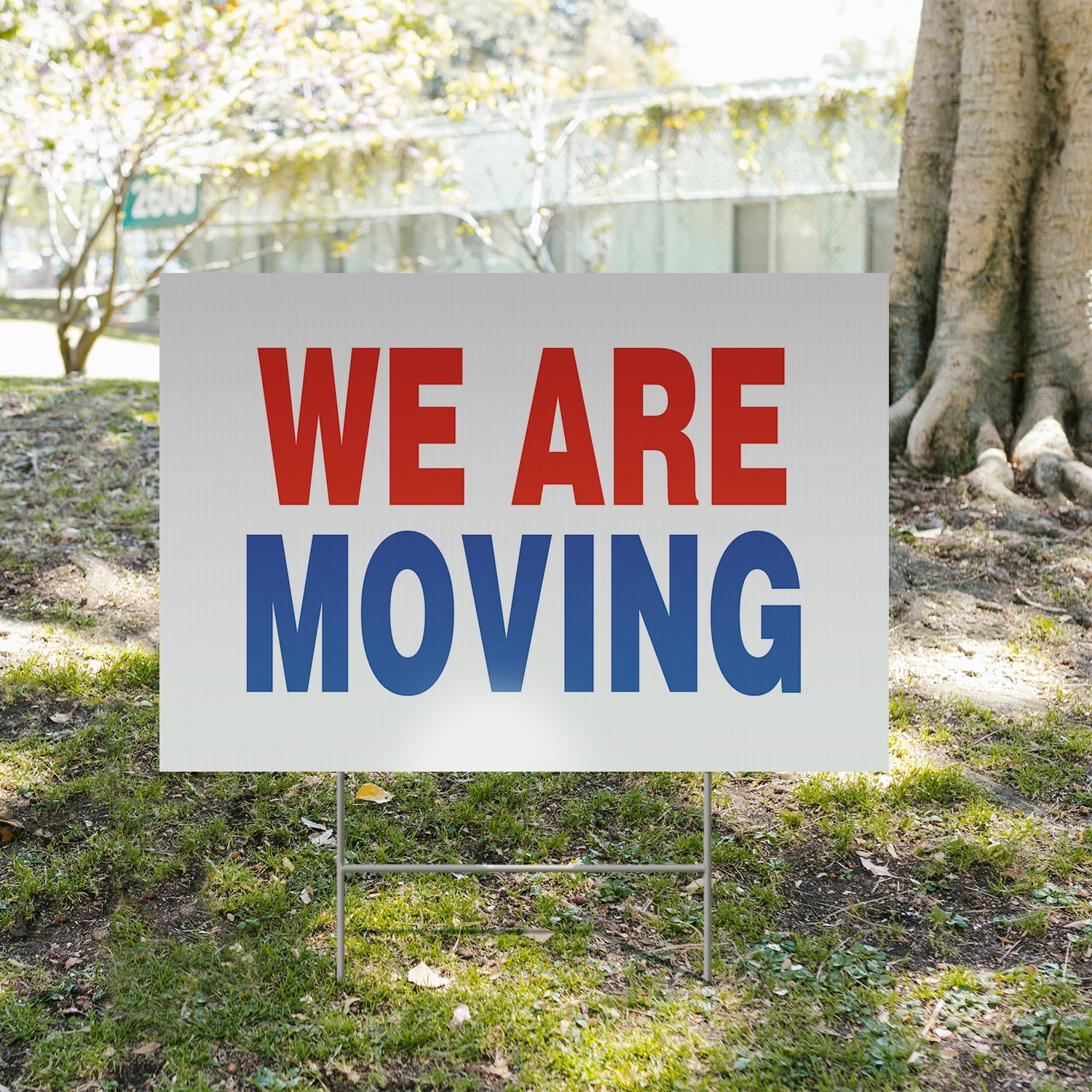 We Are Moving Yard Sign 18 Inch x 24 Inch Single Sided Weatherproof Heavy-Duty Plastic with Stake | Business Transition, Clear Messaging, Professional Signage | Made in USA