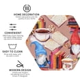 thumbnail image 4 of Pofeuu Gnomes Books Tea Cups Print Leather Coasters Set of 6, Round Cups Mugs Mat Pad for Home Kitchen Heat Resistant Drink Coasters,Hexagon, 4 of 7