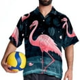 thumbnail image 4 of Flamingo Tropical Rainforest Men's Short Sleeve Shirts, Casual, Printed, Button Down Short, Summer Beach Shirts, Unisex, 4 of 6