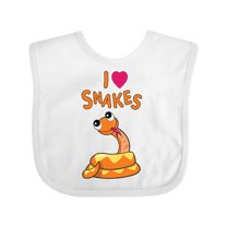 Inktastic I Love Snakes Boys or Girls Baby Bib