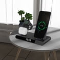 thumbnail image 2 of Seitruly inalámbrico 3 en 1, reloj de teléfono, auriculares, estación de carga de 12V, almohadilla Digital LED, reloj, termómetro, base de Teléfono y Comunicación Negro, 2 of 6