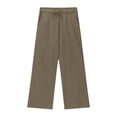 thumbnail image 5 of Teen Girls Casual Cotton Linen Pants Lightweight Summer Loose Fit Elastic Waist Plus Size Loung𝐞 Long Trousers Solid, 5 of 9