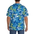 thumbnail image 7 of PAYOHTO Tropical Colored Butterflies Mens Hawaiian Casual Short-sleeved Shirt Tropical Summer Beach Button Down Shirts, 7 of 7