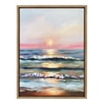 thumbnail image 3 of Kate and Laurel Sylvie Atlantic Sunset Framed Canvas Wall Art by Mary Sparrow, 18x24 Gold, Beach Landscape Coastal Sunset Art for Wall, 3 of 7