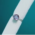 thumbnail image 1 of Created Alexandrite Ring, 925 Sterling Silver Ring, Alexandrite Ring, Color Change Stone Ring, Round Cut Alexandrite Ring, Ring for Gift, 1 of 3