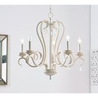 Design Craft Lighting Light Fixtures Product Image Design Craft Nicola Weathered White 5 Light Chandelier