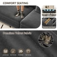 thumbnail image 4 of EHANCIS 3-in-1 Velvet Chesterfield Sofa Bed with Ottoman,Convertible King Size Sleeper Couch,Rolled Arm Design,3-Seater Living Room Bedroom Furniture,Grey, 4 of 6