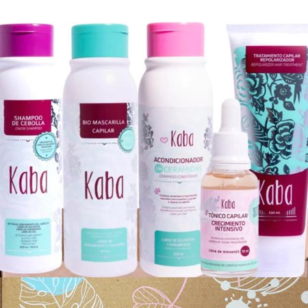 KABA Shampoo de Cebolla (Kit de 5 productos) - Biomascarilla, Tónico Crecimiento Intensivo, Repolarizador, Acondicionador de Ceramidas (Incluye Caja Regalo)