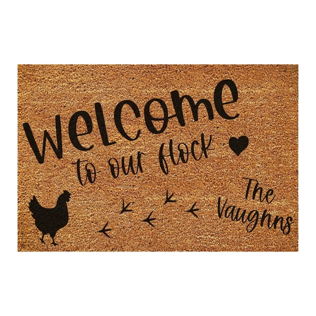 Front Door Mat Welcome Home Doormat Welcome To Our Clock Entry Way Rugs Indoor 16x24IN Summer Door Mats Spring Decor Home Gifts for Housewarming Outdoor Indoor Non-Slip Doormat for Entryway