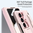 thumbnail image 5 of SaniMore for Samsung Galaxy Z Fold 6 Folding Magnetic Hinge Protection Case with Tempered Glass Film, PU Leather Cover with Wireless Charging & Kickstand Full Body Protective Shell, Pink, 5 of 8