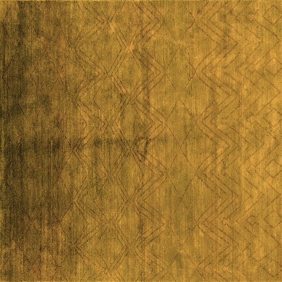 Ahgly Company Machine Washable Indoor Square Oriental Orange Industrial Area Rugs, 8' Square