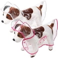 thumbnail image 1 of 2 Pieces Pet Dog Raincoat Raincoat Pet Clothes Plastic Hooded Rain Jacket Puppy Rain Poncho Rainwear for Small Medium Dog (Pink, White, M), 1 of 5