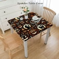 thumbnail image 2 of BANET  Rectangle Polyester Tablecloths, Black Orange Check Plaid with Cat Decorative Machine Washable Table Covers for Wedding Kitchen Dinning Banquet Parties Tabletop Jack O' Lantern Halloween White, 2 of 7