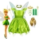 thumbnail image 2 of Disfraz de Campanilla para niñas de Disney, disfraz de Halloween para niñas, disfraz de Campanilla verde, disfraz de princesa de hadas, fiesta de carnaval, 2 of 5
