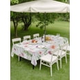 thumbnail image 3 of Outdoor Tablecloth with Umbrella Hole and Zipper, Pink Spring Floral Rectangle Table Cloth 60x102 Inch Waterproof Tablecloth, Flowers Botanical Elegant Wooden Picnic Table Cover for Patio Camping, 3 of 7