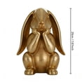 thumbnail image 3 of Chanana Gold Easter Bunny Statue, Gold Resin Rabbit Figurines, Vintage Metallic Bunny Sculptures for Spring Tabletop Mantel Shelf Home Decor Gift, 8", 3 of 6