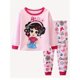 thumbnail image 1 of Conjunto de pijama informal con cuello redondo y estampado animal para niña, 2 piezas xuanjing  unisex, 1 of 2