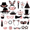 thumbnail image 3 of Set de decoración para fiestas con purpurina real, bonitos diseños de cumpleaños para mujeres o niñas, fácil de montar, 48 piezas (oro rosa), 3 of 5