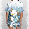 thumbnail image 4 of Wyzesi Womens Robes Ladies' Christmas Printed Silk Satin Short Sleeve Button Sleepwear Set, 4 of 5