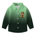 thumbnail image 4 of RXMEKW Chemise à Manches Longues Imprimée de la Saint-Patrick pour Garçons avec Col Rabattu, 95 % Coton 5 % Élasthanne, Vert, 4 of 7