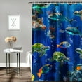 thumbnail image 2 of Orinice  Cute Sea Turtle 4-Piece Shower Curtain Sets-Blue Sea Turtle Bathroom Set Accessories with Non-Slip Rug, Toilet Lid Cover, Bath Mat,12 HooksOcean Turtles Curtains-Home Decor Adult Gifts 60x72, 2 of 7
