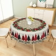thumbnail image 2 of Nanqianyi Round Christmas Tablecloth 70 Inch, Winter Xmas Trees Pine Cone Balls Printed Washable Table Cloth for Kitchen Dinner Decor, 2 of 9