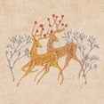 thumbnail image 3 of Linum Home Christmas Deer Pair Embroidered Beige Turkish Cotton Hand Towel, 3 of 3