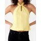 thumbnail image 5 of Camisetas de tirantes halter de verano para mujer, color liso, sin mangas, sin espalda, con lazo, estilo chaleco corto para fiesta., 5 of 9